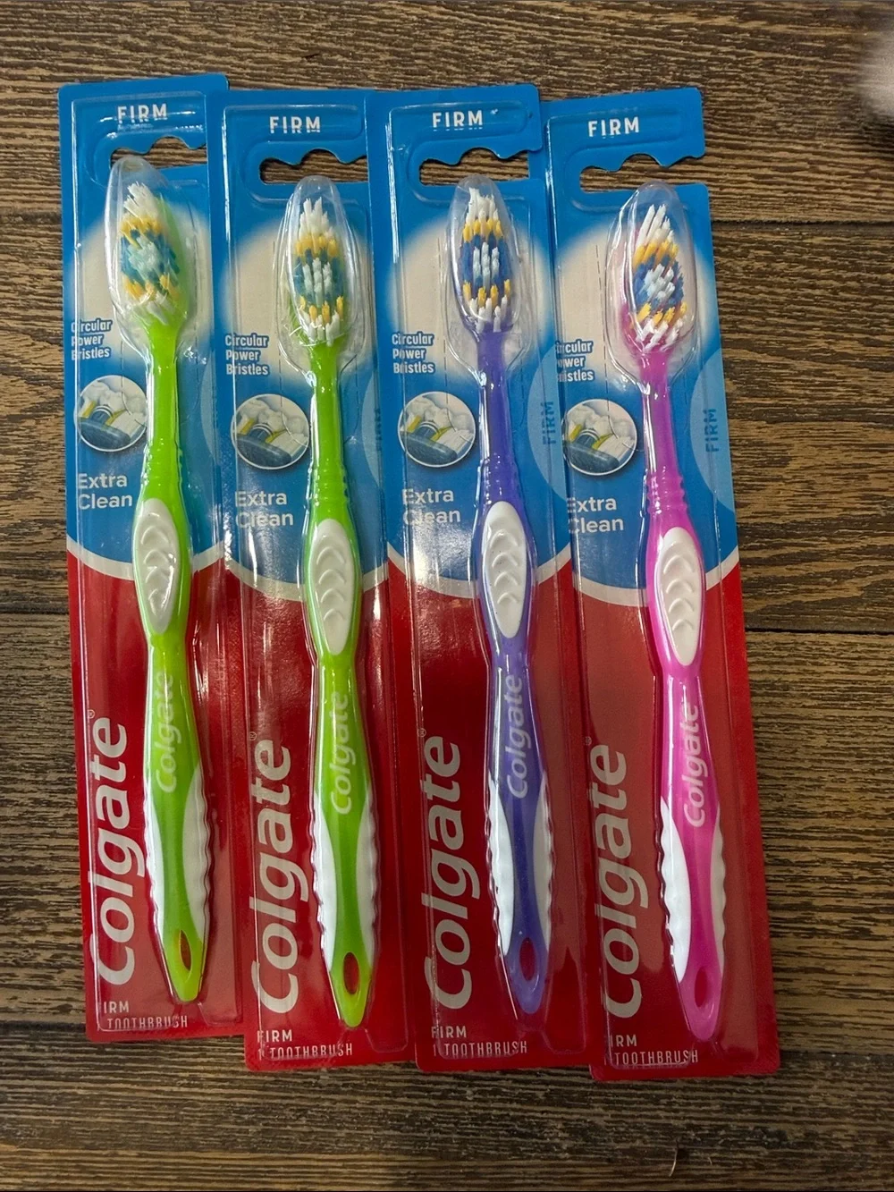 4 Firm Toothbrushes - Multi-Color Pack Extra Clean Dentist Approved Circular